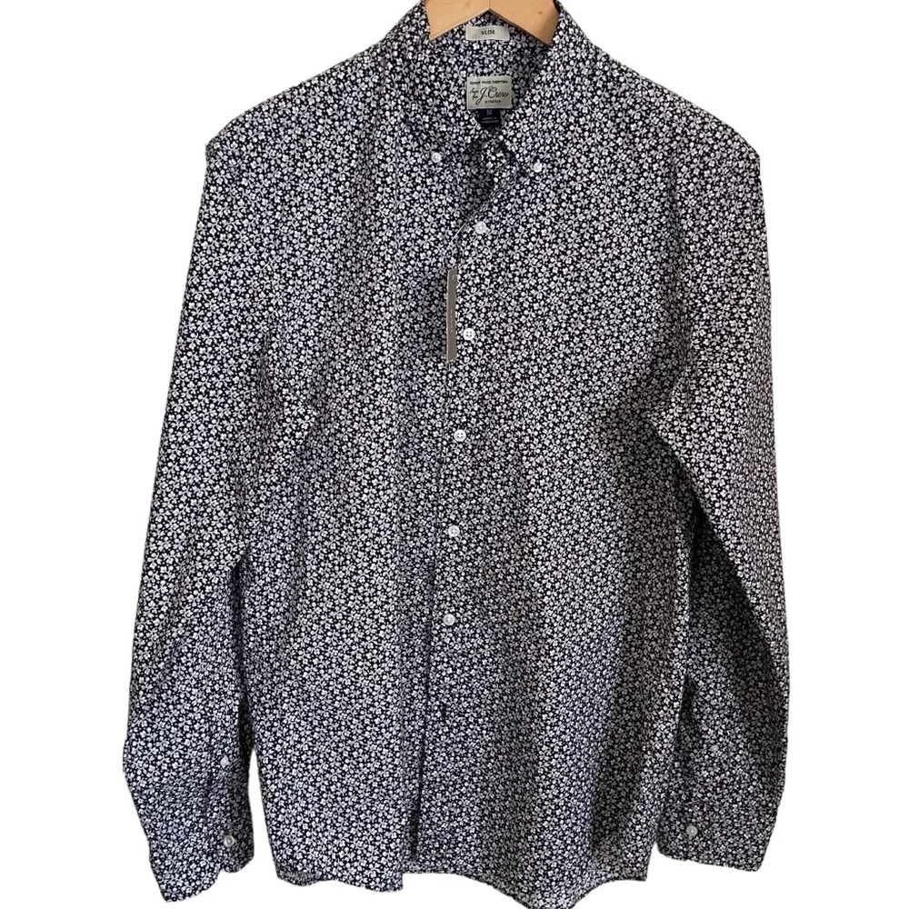 J.Crew Men's Slim Cotton-Stretch Secret Wash Shirt Size Medium NWT